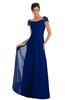ColsBM Carlee Sodalite Blue Elegant A-line Wide Square Short Sleeve Appliques Bridesmaid Dresses