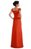 ColsBM Carlee Tangerine Tango Elegant A-line Wide Square Short Sleeve Appliques Bridesmaid Dresses