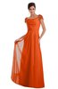 ColsBM Carlee Tangerine Elegant A-line Wide Square Short Sleeve Appliques Bridesmaid Dresses
