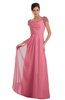ColsBM Carlee Watermelon Elegant A-line Wide Square Short Sleeve Appliques Bridesmaid Dresses
