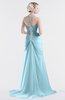 ColsBM Eden Aqua Cinderella A-line Sweetheart Sleeveless Criss-cross Straps Brush Train Plus Size Bridesmaid Dresses