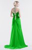 ColsBM Eden Classic Green Cinderella A-line Sweetheart Sleeveless Criss-cross Straps Brush Train Plus Size Bridesmaid Dresses
