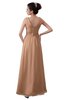 ColsBM Kalani Almost Apricot Modern A-line V-neck Zipper Floor Length Plus Size Bridesmaid Dresses