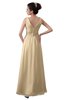 ColsBM Kalani Apricot Gelato Modern A-line V-neck Zipper Floor Length Plus Size Bridesmaid Dresses