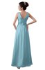 ColsBM Kalani Aqua Modern A-line V-neck Zipper Floor Length Plus Size Bridesmaid Dresses
