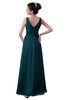 ColsBM Kalani Blue Green Modern A-line V-neck Zipper Floor Length Plus Size Bridesmaid Dresses
