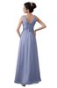 ColsBM Kalani Blue Heron Modern A-line V-neck Zipper Floor Length Plus Size Bridesmaid Dresses