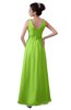 ColsBM Kalani Bright Green Modern A-line V-neck Zipper Floor Length Plus Size Bridesmaid Dresses
