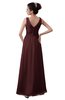 ColsBM Kalani Burgundy Modern A-line V-neck Zipper Floor Length Plus Size Bridesmaid Dresses