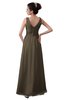 ColsBM Kalani Carafe Brown Modern A-line V-neck Zipper Floor Length Plus Size Bridesmaid Dresses