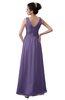 ColsBM Kalani Chalk Violet Modern A-line V-neck Zipper Floor Length Plus Size Bridesmaid Dresses
