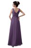 ColsBM Kalani Chinese Violet Modern A-line V-neck Zipper Floor Length Plus Size Bridesmaid Dresses