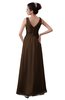 ColsBM Kalani Chocolate Brown Modern A-line V-neck Zipper Floor Length Plus Size Bridesmaid Dresses