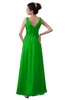 ColsBM Kalani Classic Green Modern A-line V-neck Zipper Floor Length Plus Size Bridesmaid Dresses