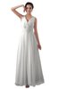 ColsBM Kalani Cloud White Modern A-line V-neck Zipper Floor Length Plus Size Bridesmaid Dresses