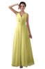 ColsBM Kalani Daffodil Modern A-line V-neck Zipper Floor Length Plus Size Bridesmaid Dresses