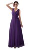 ColsBM Kalani Dark Purple Modern A-line V-neck Zipper Floor Length Plus Size Bridesmaid Dresses