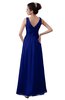 ColsBM Kalani Electric Blue Modern A-line V-neck Zipper Floor Length Plus Size Bridesmaid Dresses
