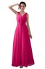 ColsBM Kalani Fandango Pink Modern A-line V-neck Zipper Floor Length Plus Size Bridesmaid Dresses