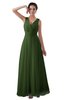 ColsBM Kalani Garden Green Modern A-line V-neck Zipper Floor Length Plus Size Bridesmaid Dresses