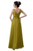 ColsBM Kalani Golden Olive Modern A-line V-neck Zipper Floor Length Plus Size Bridesmaid Dresses