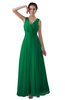 ColsBM Kalani Green Modern A-line V-neck Zipper Floor Length Plus Size Bridesmaid Dresses