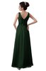 ColsBM Kalani Hunter Green Modern A-line V-neck Zipper Floor Length Plus Size Bridesmaid Dresses