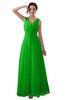 ColsBM Kalani Jasmine Green Modern A-line V-neck Zipper Floor Length Plus Size Bridesmaid Dresses
