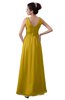 ColsBM Kalani Lemon Curry Modern A-line V-neck Zipper Floor Length Plus Size Bridesmaid Dresses