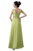 ColsBM Kalani Lime Green Modern A-line V-neck Zipper Floor Length Plus Size Bridesmaid Dresses