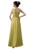 ColsBM Kalani Misted Yellow Modern A-line V-neck Zipper Floor Length Plus Size Bridesmaid Dresses