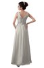 ColsBM Kalani Off White Modern A-line V-neck Zipper Floor Length Plus Size Bridesmaid Dresses