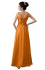 ColsBM Kalani Orange Modern A-line V-neck Zipper Floor Length Plus Size Bridesmaid Dresses
