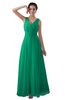ColsBM Kalani Pepper Green Modern A-line V-neck Zipper Floor Length Plus Size Bridesmaid Dresses