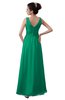 ColsBM Kalani Pepper Green Modern A-line V-neck Zipper Floor Length Plus Size Bridesmaid Dresses