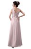 ColsBM Kalani Petal Pink Modern A-line V-neck Zipper Floor Length Plus Size Bridesmaid Dresses
