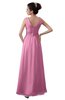ColsBM Kalani Pink Modern A-line V-neck Zipper Floor Length Plus Size Bridesmaid Dresses