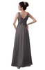ColsBM Kalani Ridge Grey Modern A-line V-neck Zipper Floor Length Plus Size Bridesmaid Dresses