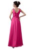 ColsBM Kalani Rose Pink Modern A-line V-neck Zipper Floor Length Plus Size Bridesmaid Dresses
