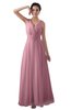 ColsBM Kalani Rosebloom Modern A-line V-neck Zipper Floor Length Plus Size Bridesmaid Dresses