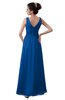 ColsBM Kalani Royal Blue Modern A-line V-neck Zipper Floor Length Plus Size Bridesmaid Dresses