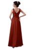 ColsBM Kalani Rust Modern A-line V-neck Zipper Floor Length Plus Size Bridesmaid Dresses