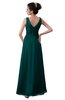 ColsBM Kalani Shaded Spruce Modern A-line V-neck Zipper Floor Length Plus Size Bridesmaid Dresses
