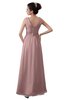ColsBM Kalani Silver Pink Modern A-line V-neck Zipper Floor Length Plus Size Bridesmaid Dresses