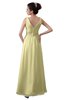 ColsBM Kalani Soft Yellow Modern A-line V-neck Zipper Floor Length Plus Size Bridesmaid Dresses
