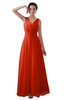 ColsBM Kalani Tangerine Tango Modern A-line V-neck Zipper Floor Length Plus Size Bridesmaid Dresses