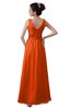 ColsBM Kalani Tangerine Modern A-line V-neck Zipper Floor Length Plus Size Bridesmaid Dresses