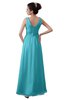 ColsBM Kalani Turquoise Modern A-line V-neck Zipper Floor Length Plus Size Bridesmaid Dresses