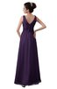 ColsBM Kalani Violet Modern A-line V-neck Zipper Floor Length Plus Size Bridesmaid Dresses
