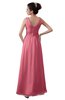 ColsBM Kalani Watermelon Modern A-line V-neck Zipper Floor Length Plus Size Bridesmaid Dresses